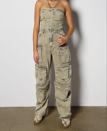 Work denim jumpsuit