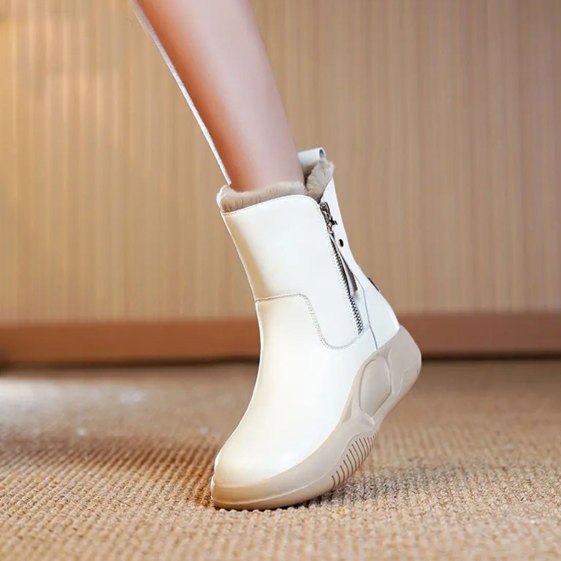 A899 Thick Sole Mid-calf Snow Boots