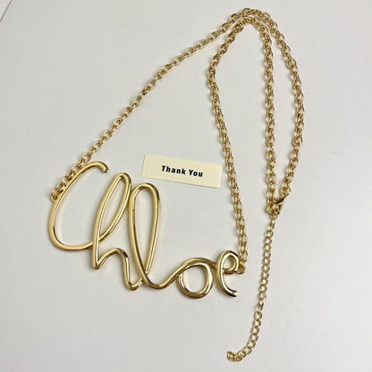 Gold letter waist chain thin belt