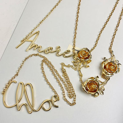 Gold letter waist chain thin belt