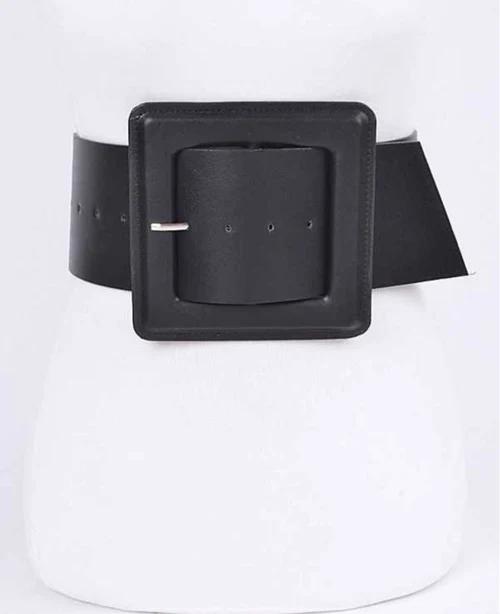 Pu imitation sheepskin wide belt