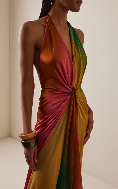 Velvet long off-shoulder dress