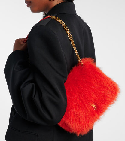 Faux fur crossbody bag