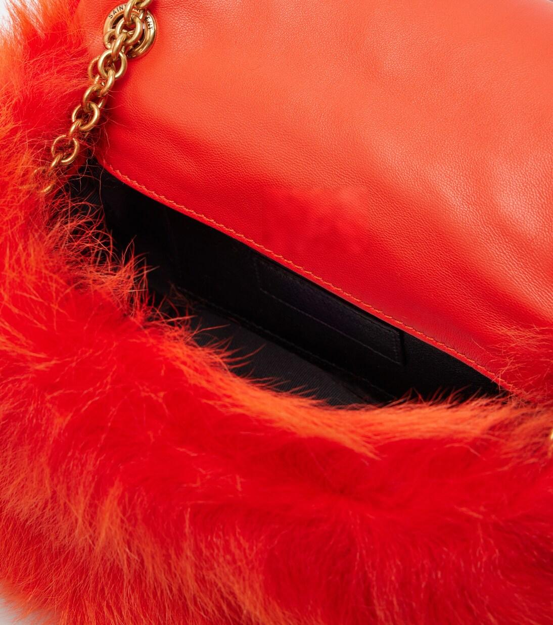 Faux fur crossbody bag