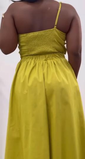 Yellow Floral Midi Dress