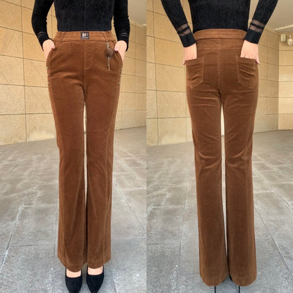 New Women's Corduroy High Waist High Elastic Warm Pants【Buy two for free shipping】