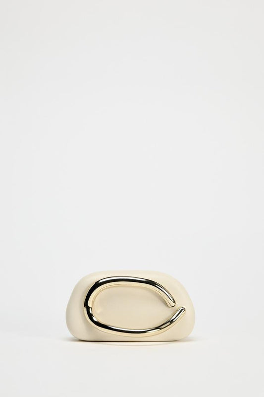 Metal embellished clutch