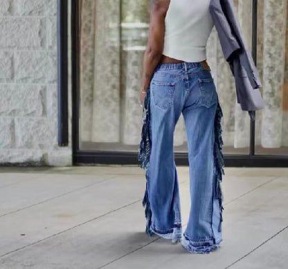 Fringed statement jeans