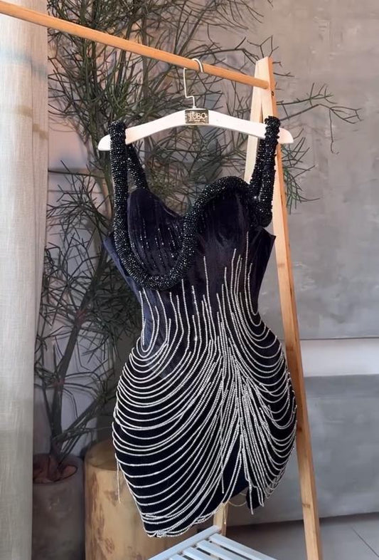 Hot diamond chain Christmas dress