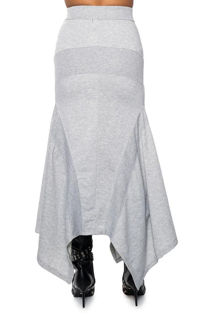 Irregular sweatshirt long skirt