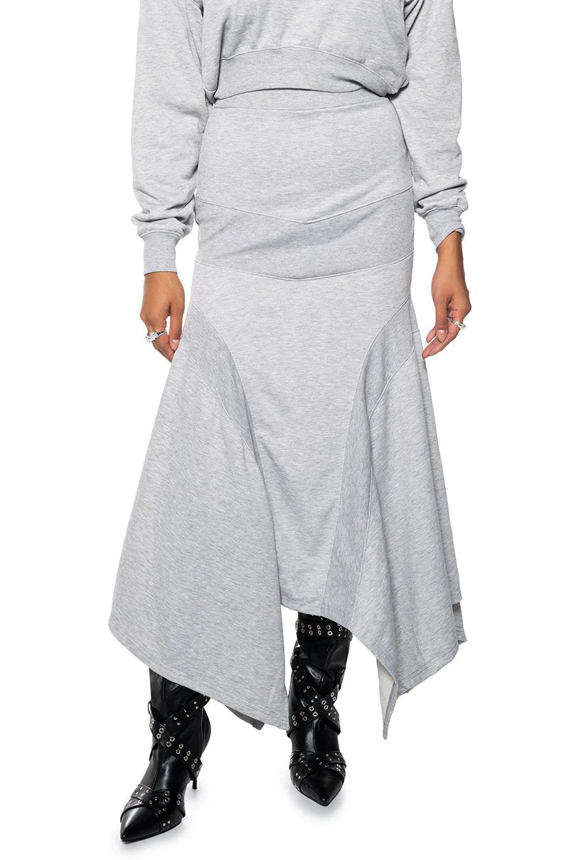 Irregular sweatshirt long skirt