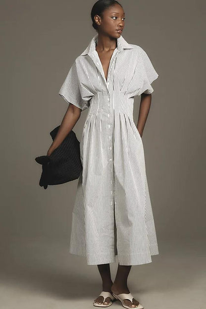 Pleated shirt dress