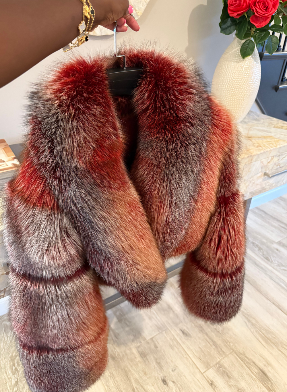 Tailored fox fur jacket