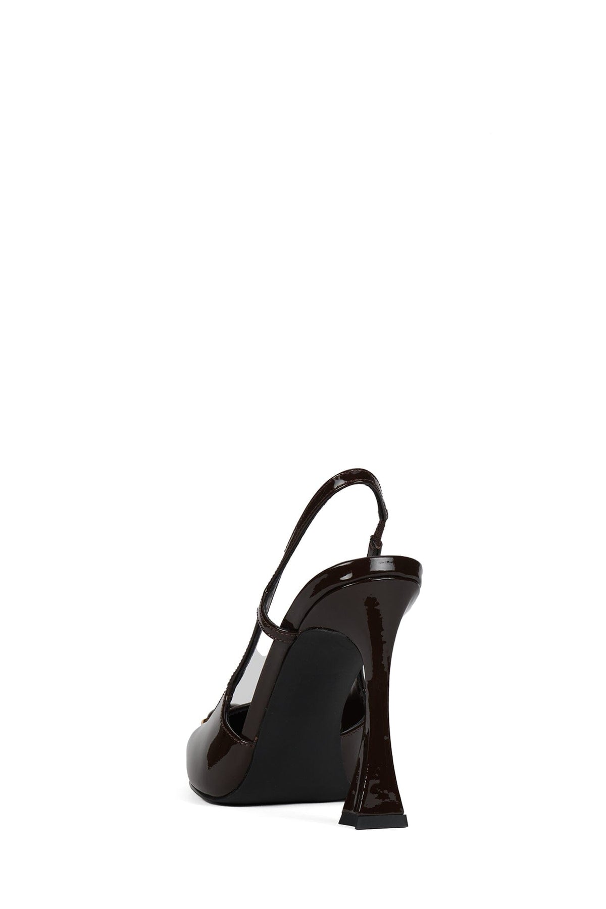 Slingback pump with metal toe-cap and jeweled ornament