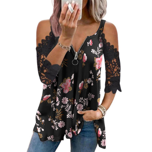 printed lace top