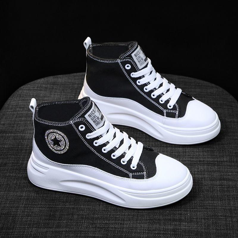 New Style High-top Thick-soled Increased Canvas Shoes