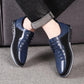 Checkered Embroidery Trendy Business Casual Men's Shoes