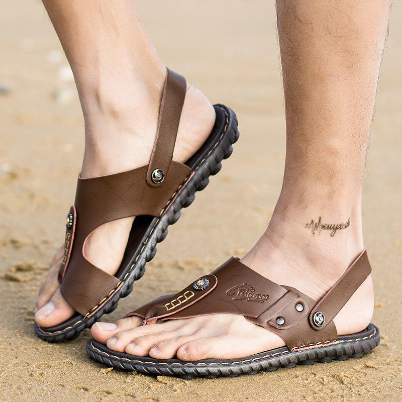 men's trend of summer leather sandals