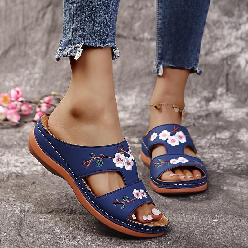 Ladies Flower Fashion Vintage Sandals