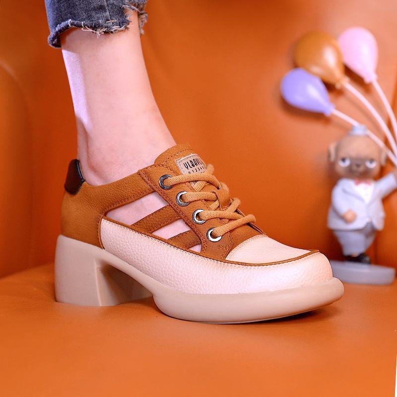 New Round Toe Soft Leather High Top Sandals