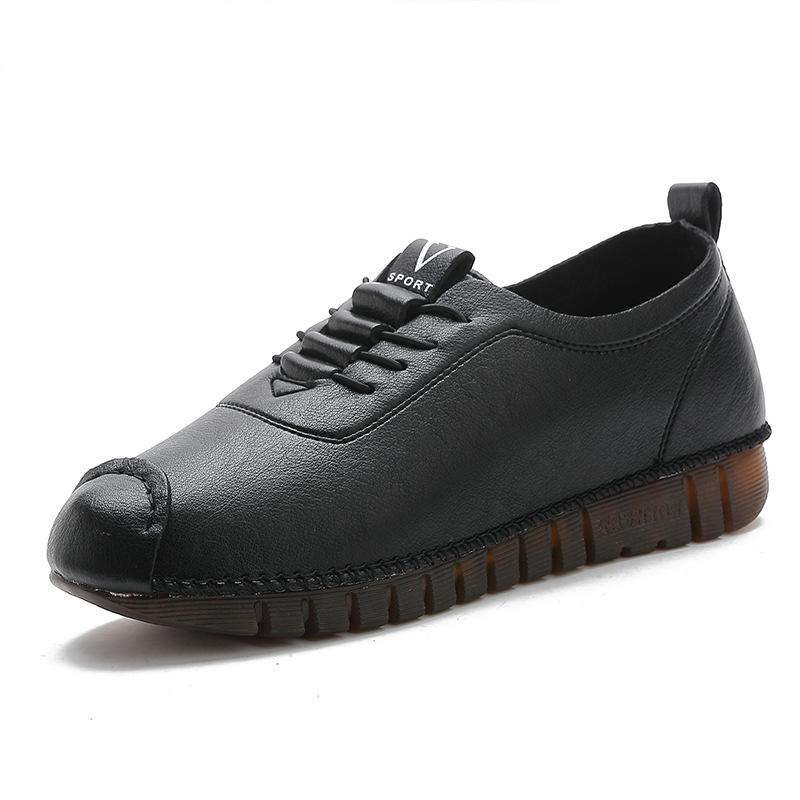 women's soft-soled tendon-soled flat leather shoes