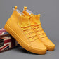 New fashion all-match lace up British trend high-top men's shoes