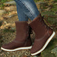 Autumn and winter new mid-boots matte texture plus velvet