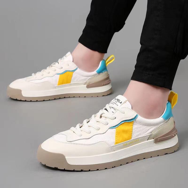 Colorblock Lightweight Trend Sneakers Breathable Retro Men's Casual Shoes