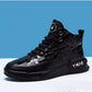 New top layer cowhide soft sole high top men's sneakers